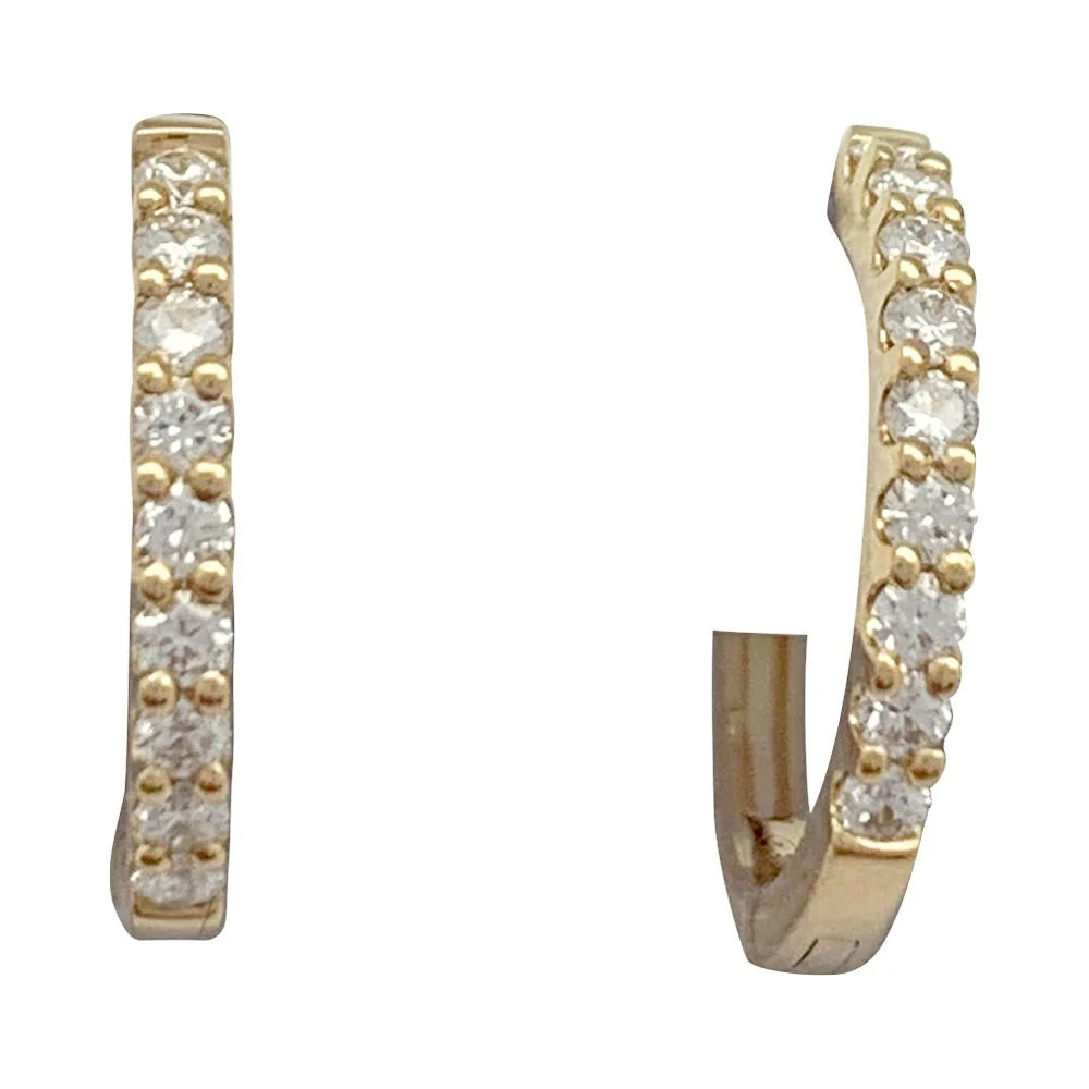 Paire de créoles en or jaune, et diamants - Image 3