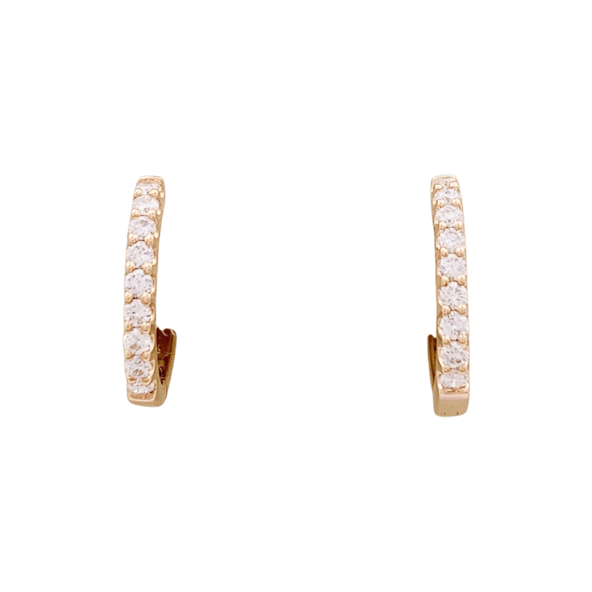 Boucles d'oreilles Créoles en or rose et diamants