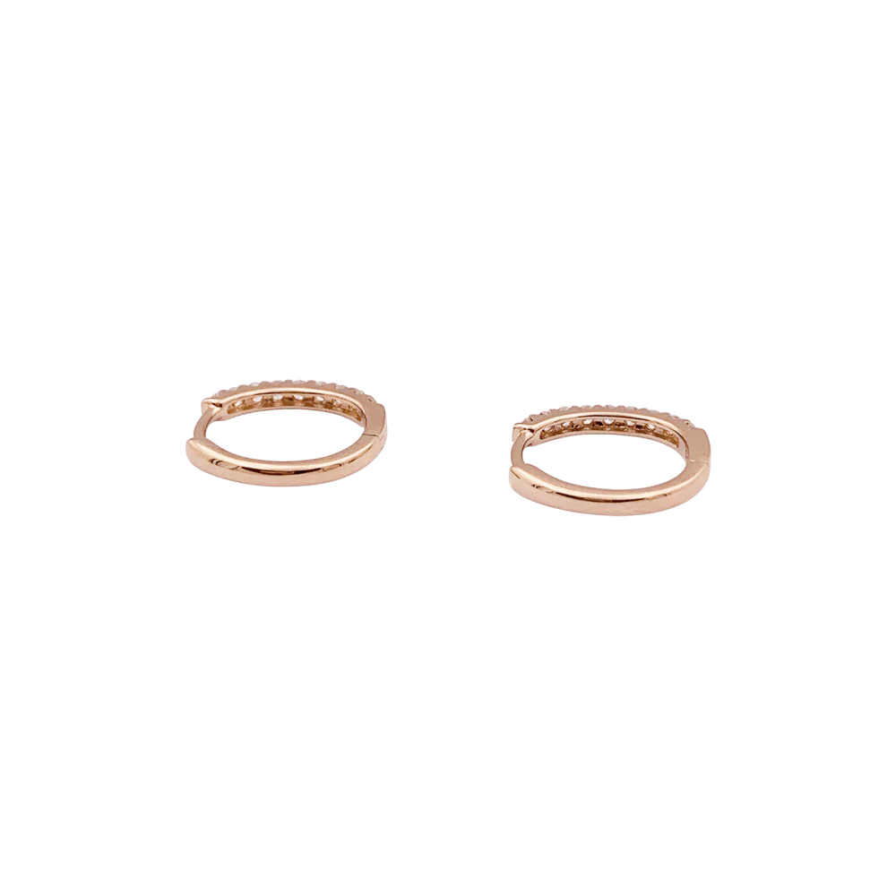 Boucles d'oreilles Créoles en or rose et diamants - Image 4