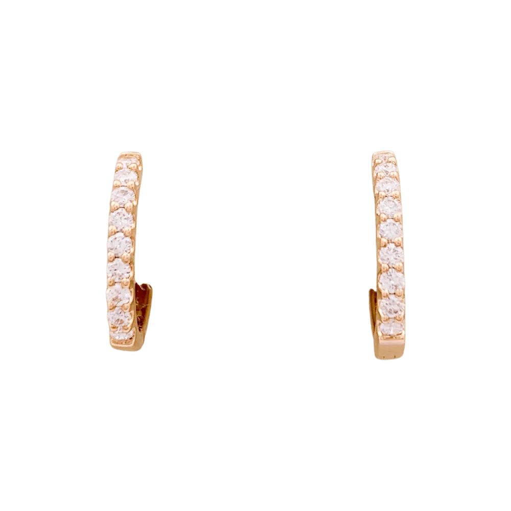 Boucles d'oreilles Créoles en or rose et diamants