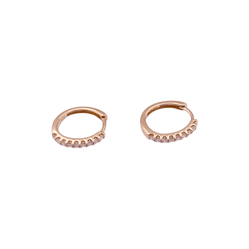 Boucles d'oreilles Créoles en or rose et diamants - Image 4