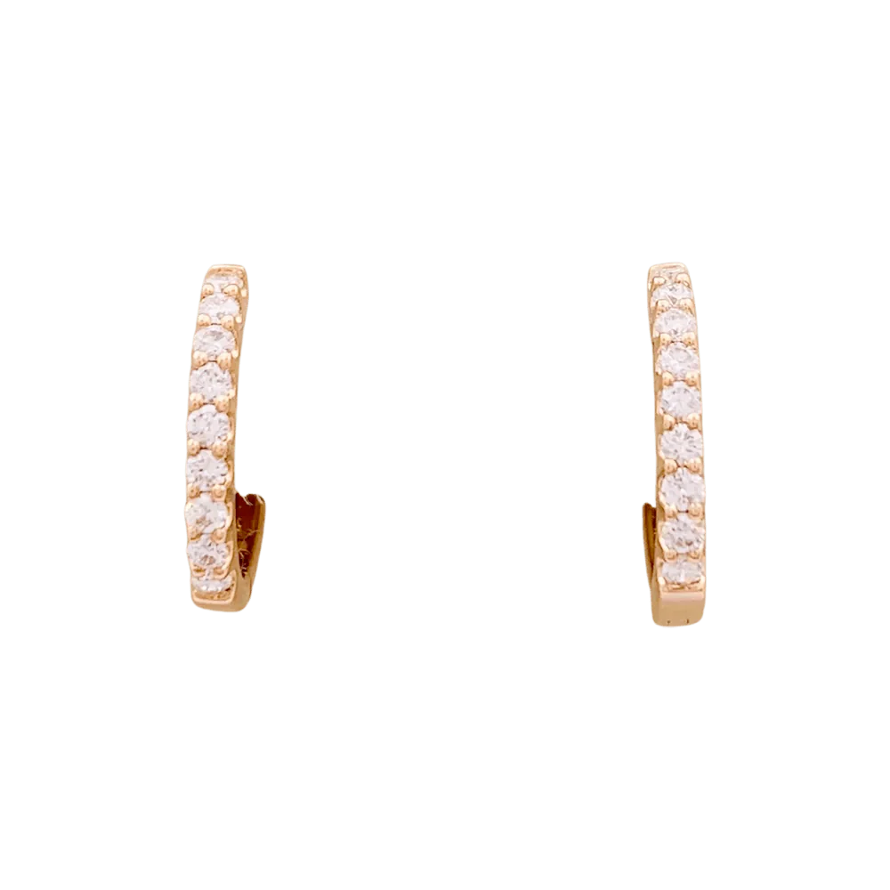 Boucles d'oreilles Créoles en or rose et diamants