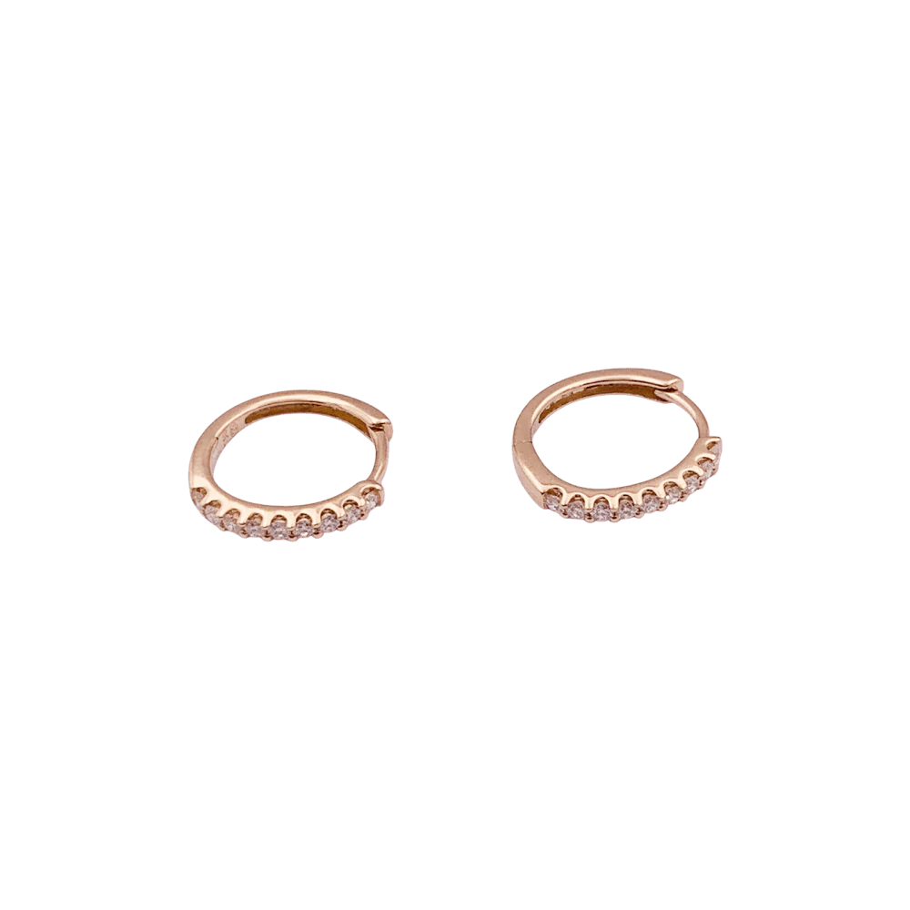 Boucles d'oreilles Créoles en or rose et diamants - Image 4