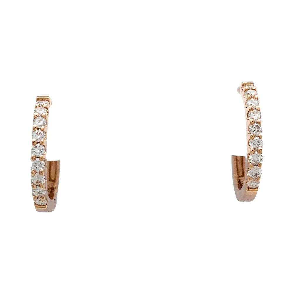Boucles d'oreilles Créoles en or rose, diamants.