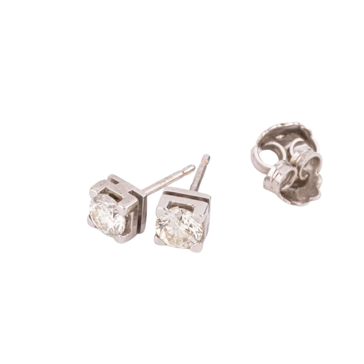Paire de puce d'oreilles en diamant de taille moderne - Image 3
