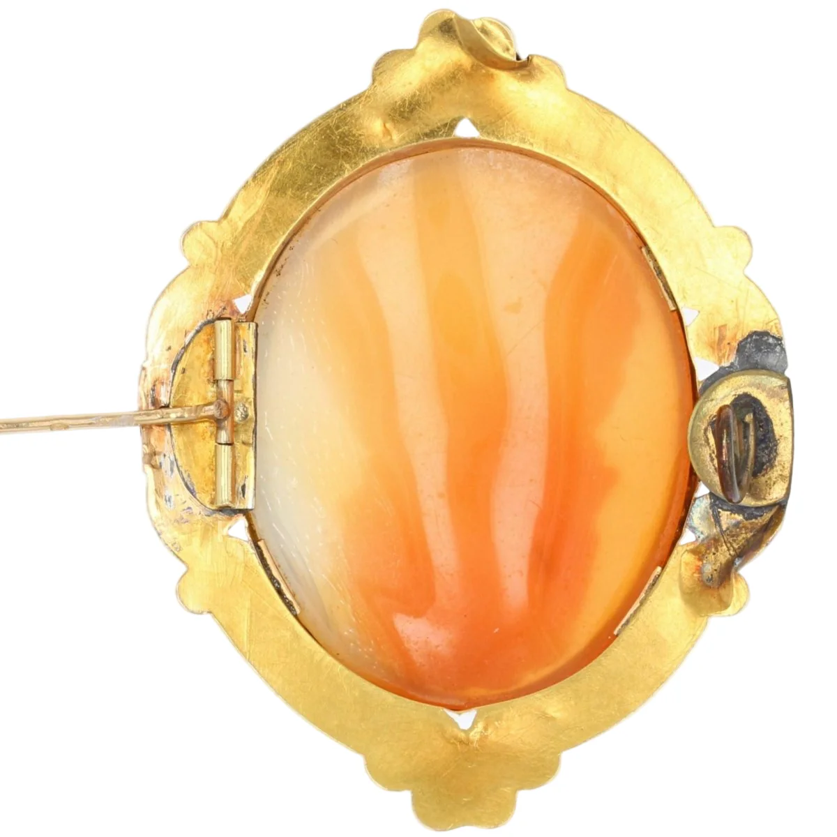 Parure Broche Épingle et Boucles d'oreilles Dormeuses en or jaune - Image 5