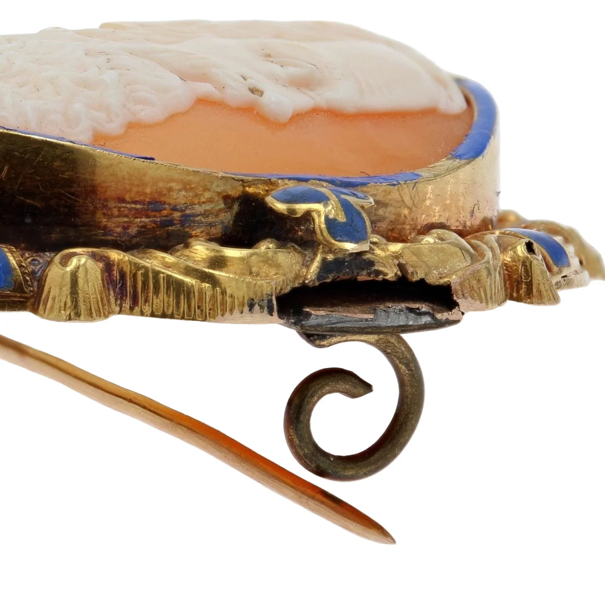 Parure Broche Épingle et Boucles d'oreilles Dormeuses en or jaune - Image 6