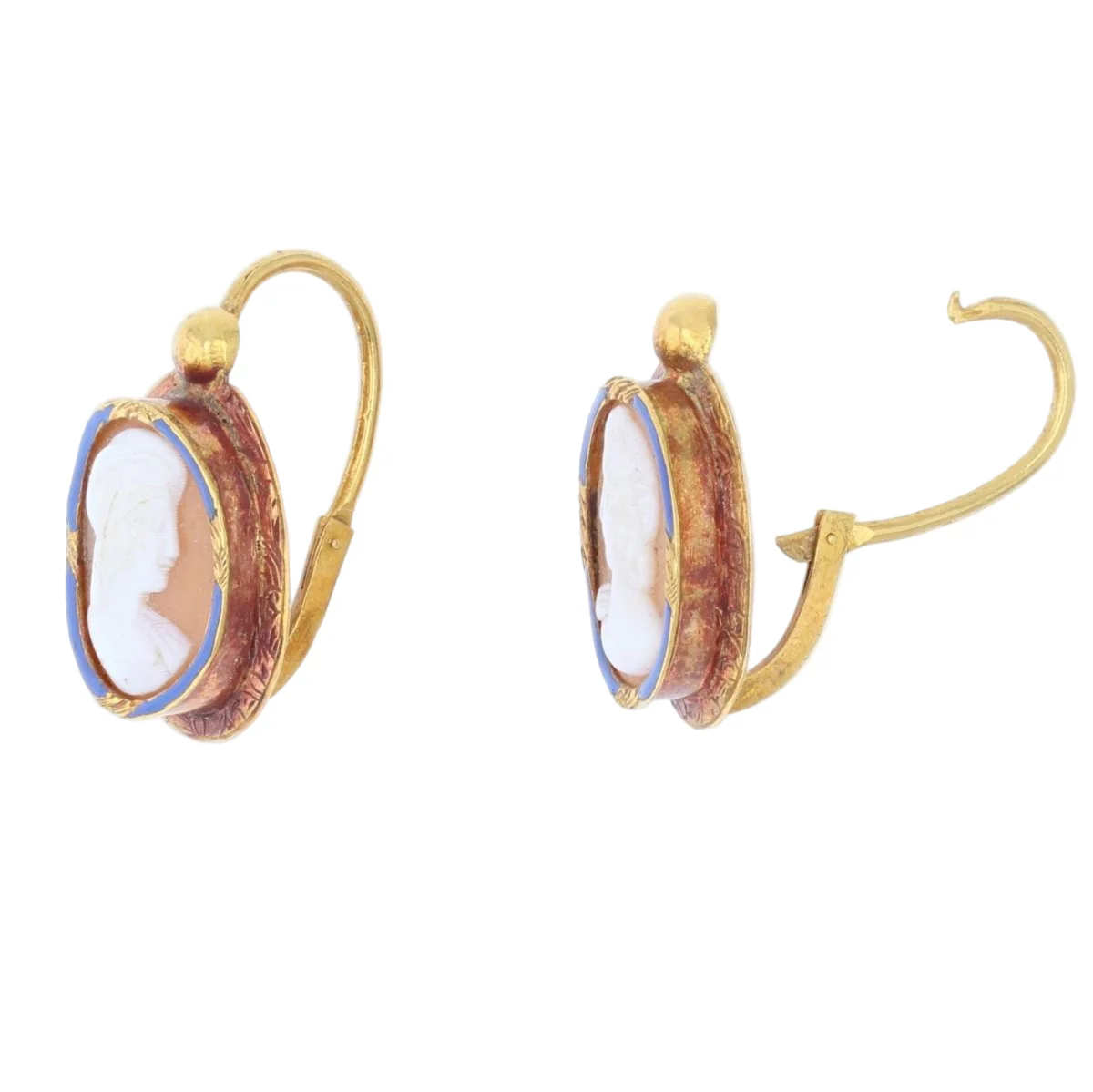 Parure Broche Épingle et Boucles d'oreilles Dormeuses en or jaune - Image 7
