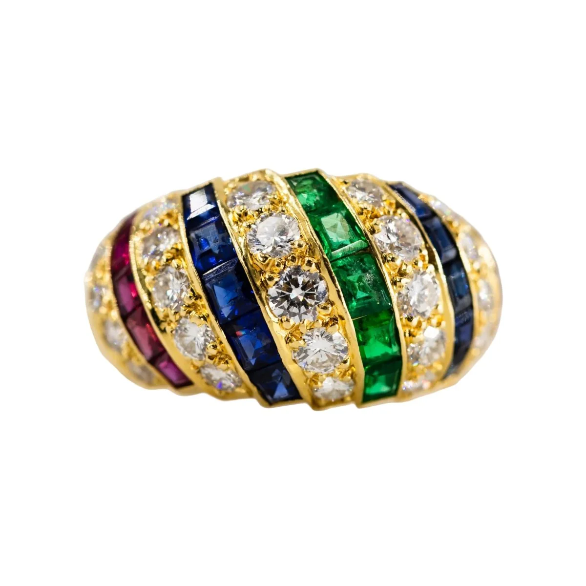 Parure CARTIER en or jaune, saphirs, émeraudes, rubis et diamants - Image 10