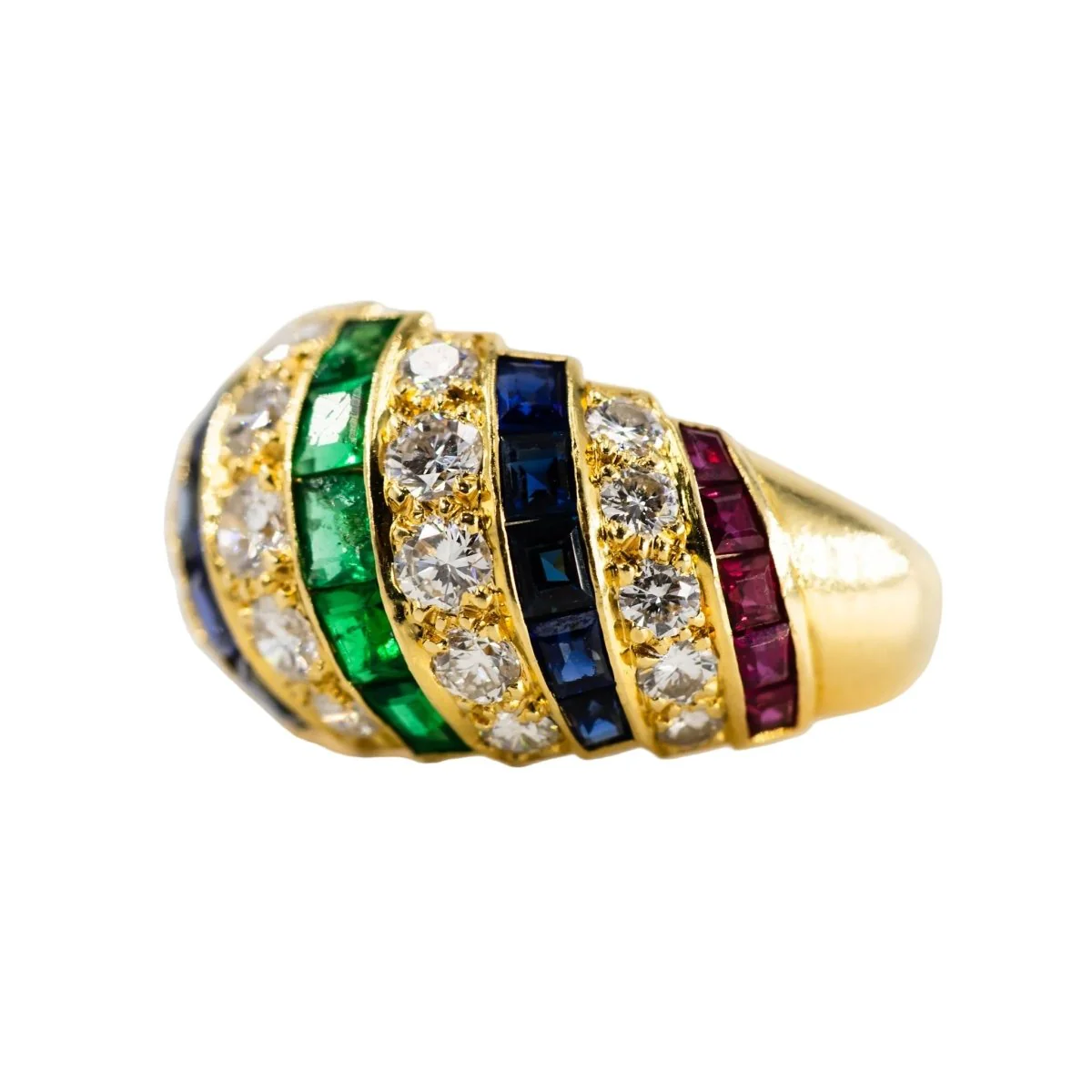 Parure CARTIER en or jaune, saphirs, émeraudes, rubis et diamants - Image 11