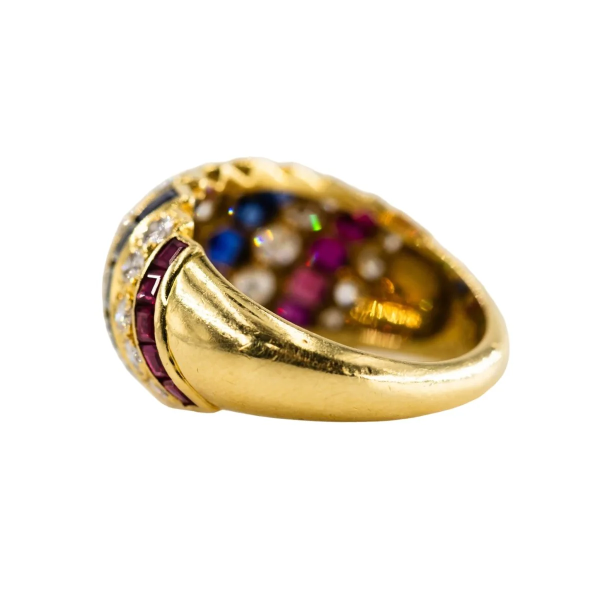Parure CARTIER en or jaune, saphirs, émeraudes, rubis et diamants - Image 12