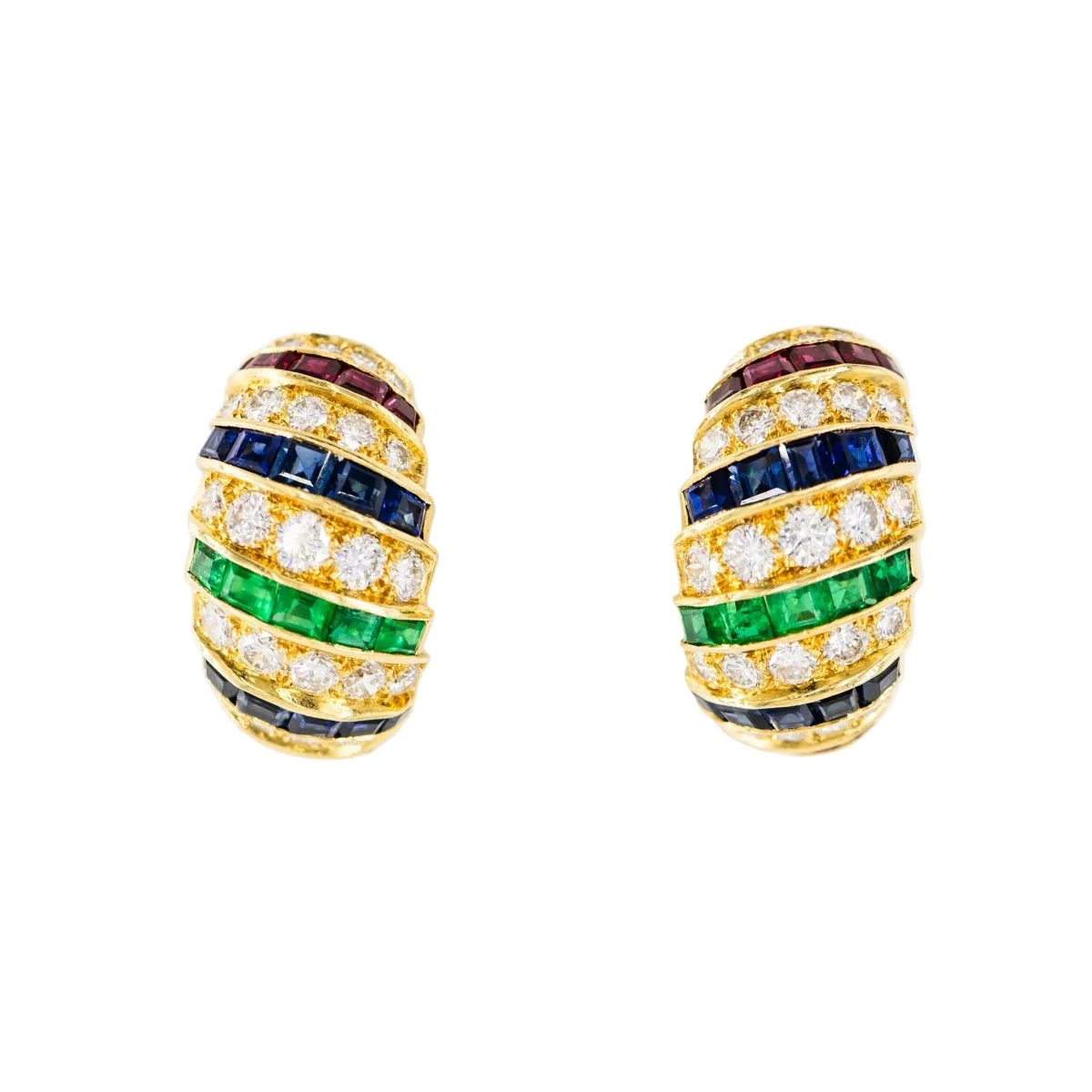Parure CARTIER en or jaune, saphirs, émeraudes, rubis et diamants - Image 14