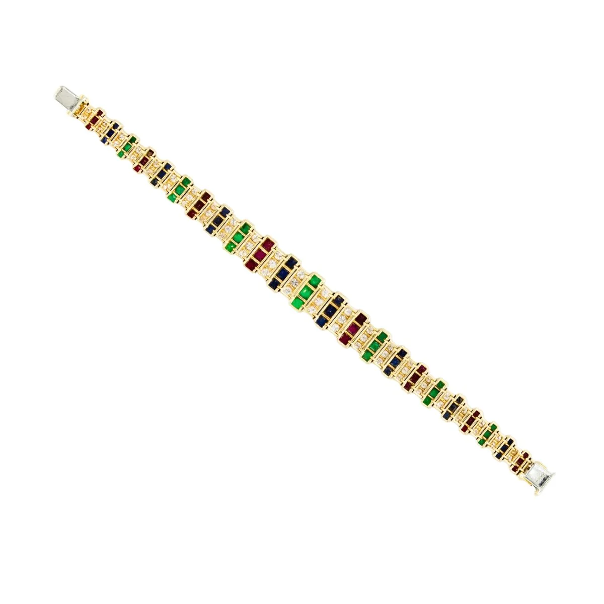 Parure CARTIER en or jaune, saphirs, émeraudes, rubis et diamants - Image 5