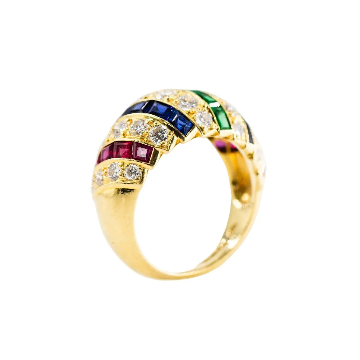 Parure CARTIER en or jaune, saphirs, émeraudes, rubis et diamants - Image 9