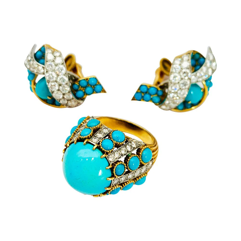 Parure CARTIER Paris, turquoises et diamants - Image 25