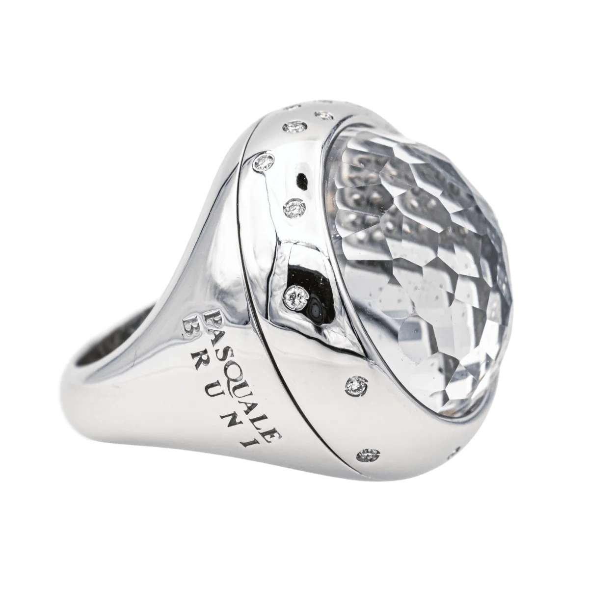 Bague Jonc PASQUALE BRUNI en or blanc, quartz, saphirs et diamants - Image 7