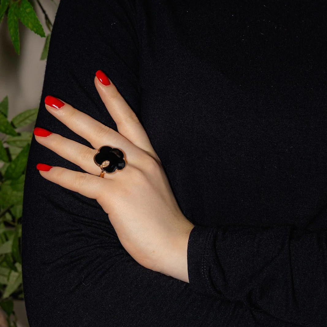 Bague Cocktail PASQUALE BRUNI en or rose, onyx et diamants - Image 2