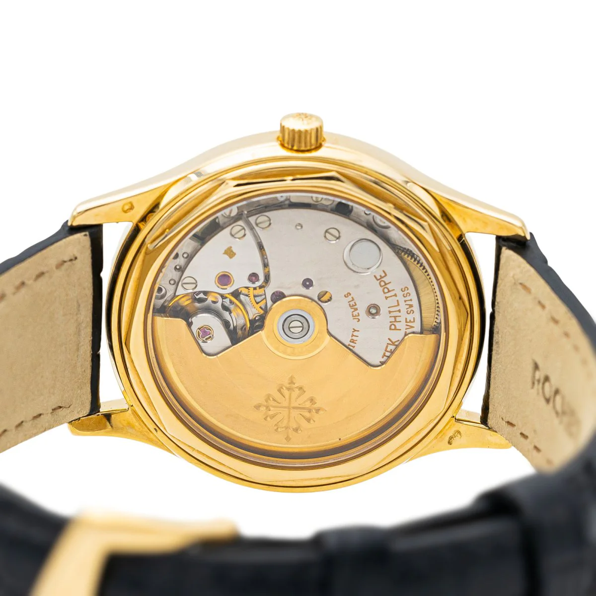 Montre PATEK PHILIPPE "Calatrava" en or jaune et cuir - Image 4
