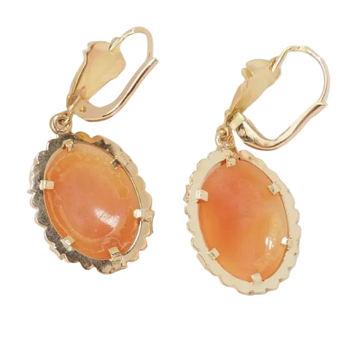 Boucles d'oreilles Pendantes en or jaune et camées - Image 7