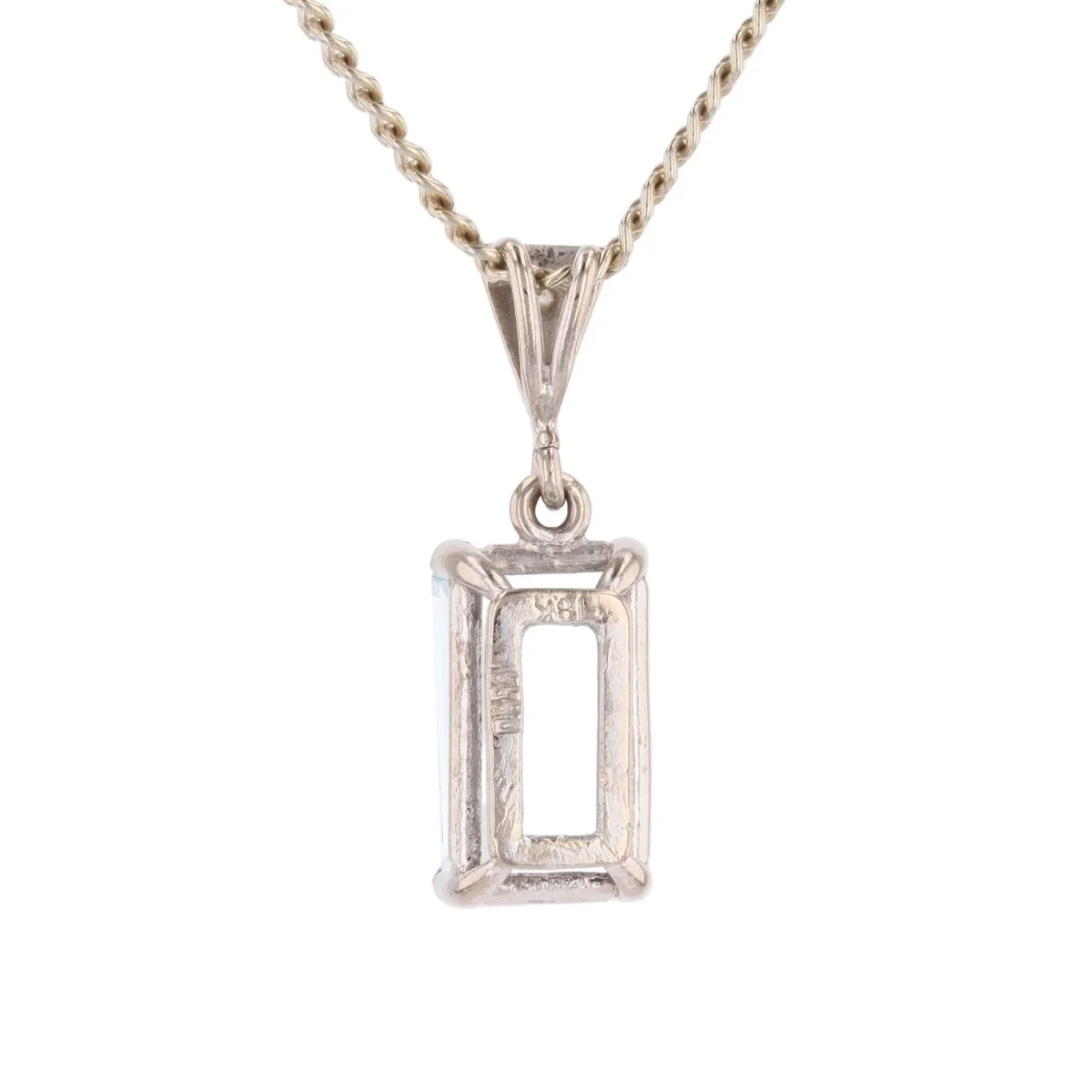 Collier Pendentif en or blanc, aigue-marine et diamant - Image 3