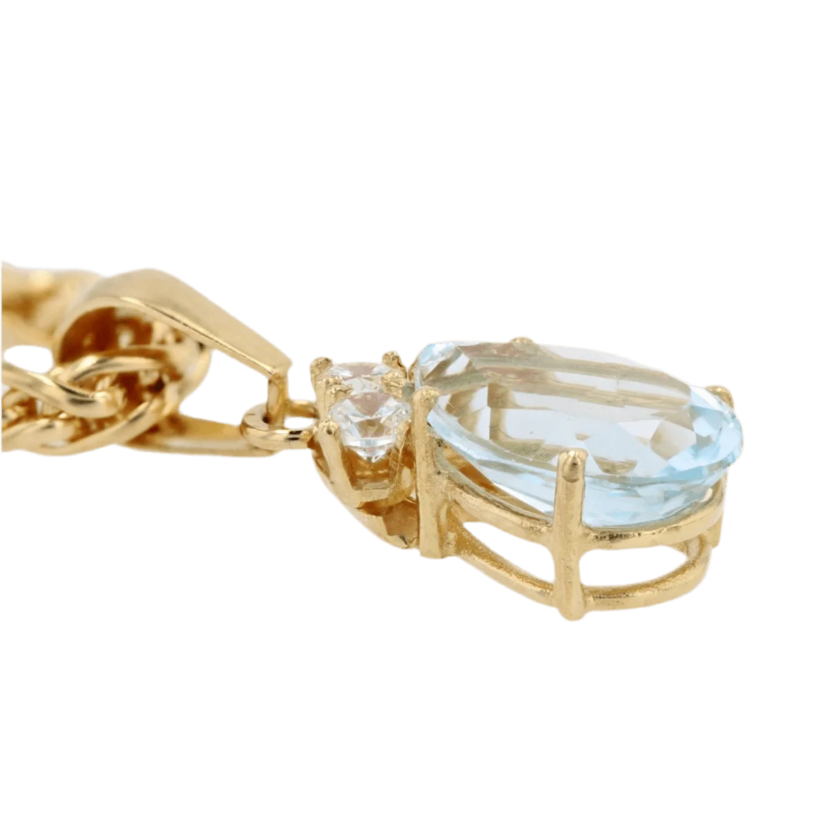 Pendentif en or jaune, aigue-marine et diamants - Image 3