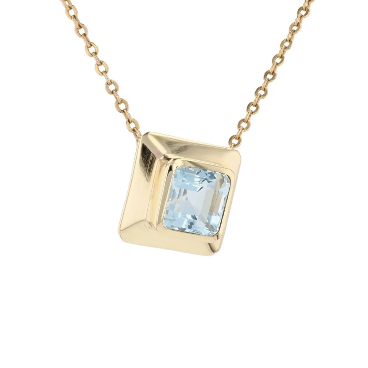 Pendentif en or jaune et aigue-marine - Image 4
