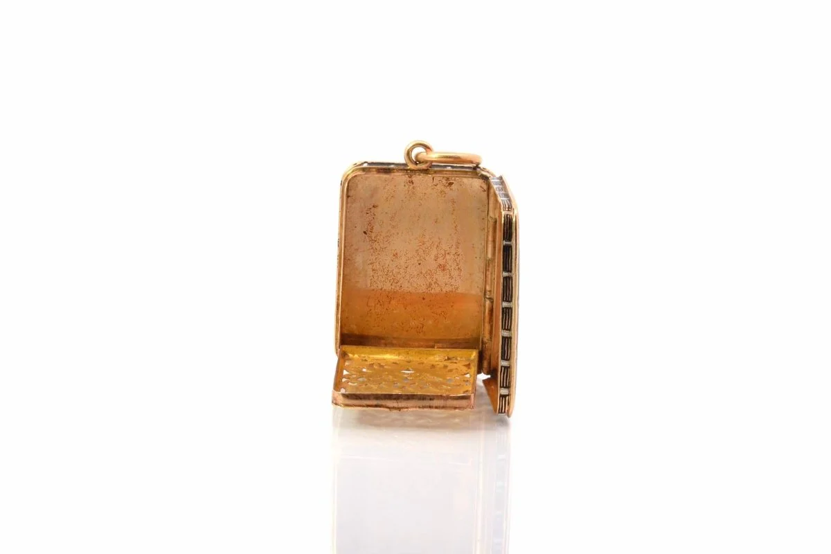 Pendentif ancien 19e en or et émail - Image 4