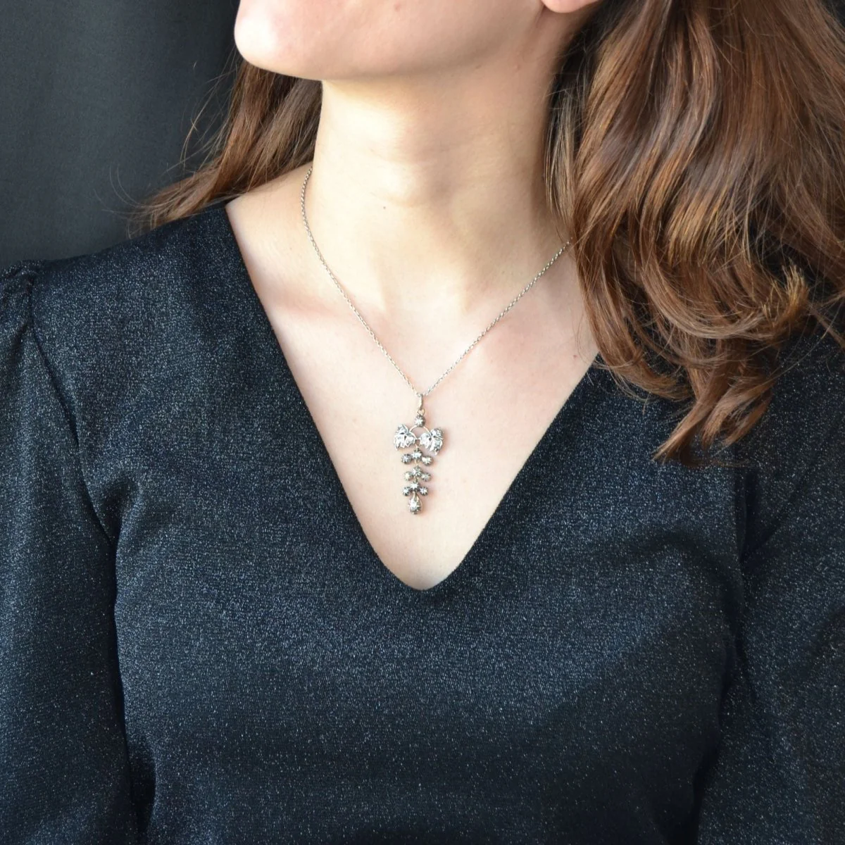 Pendentif en or rose, argent et diamants - Image 2