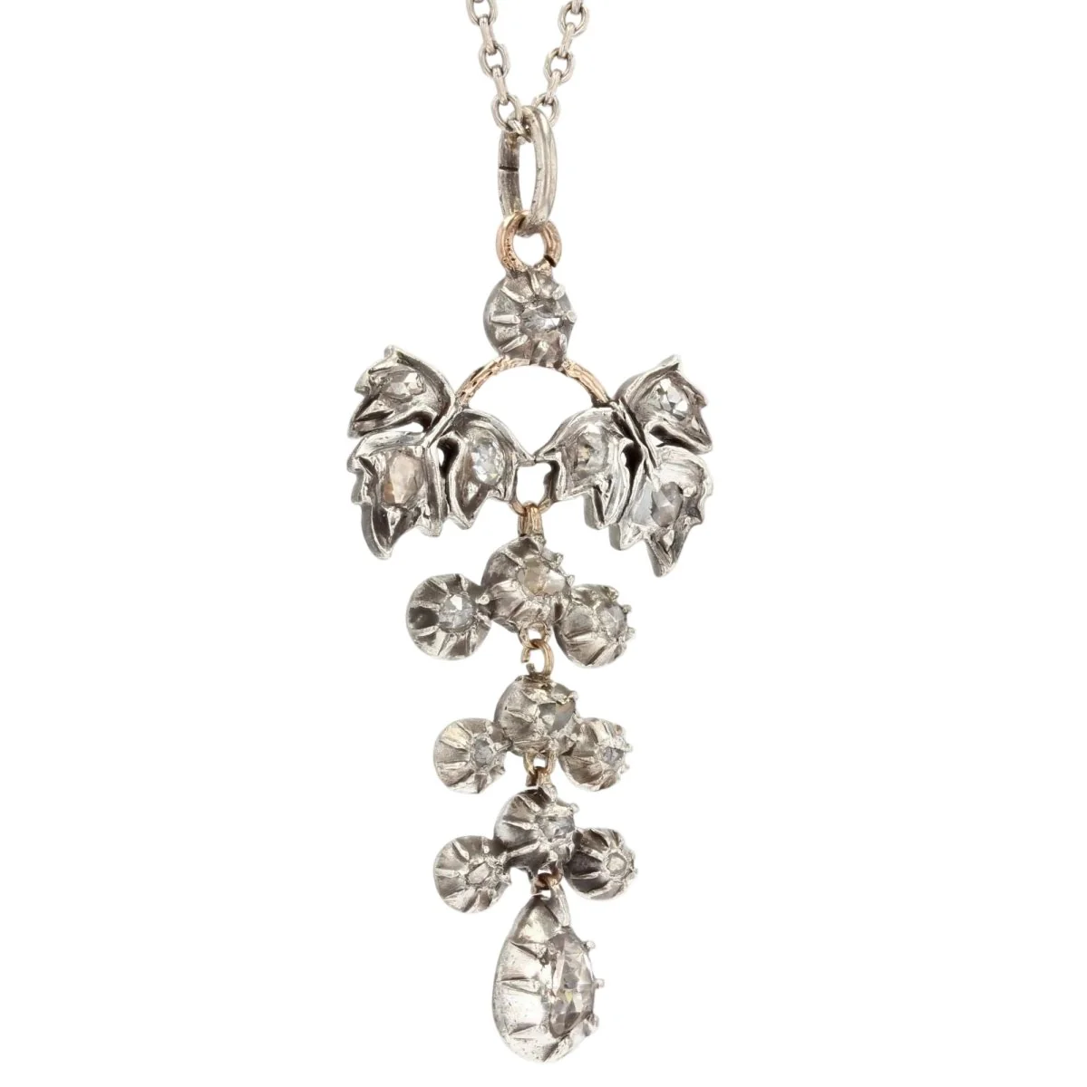 Pendentif en or rose, argent et diamants - Image 3