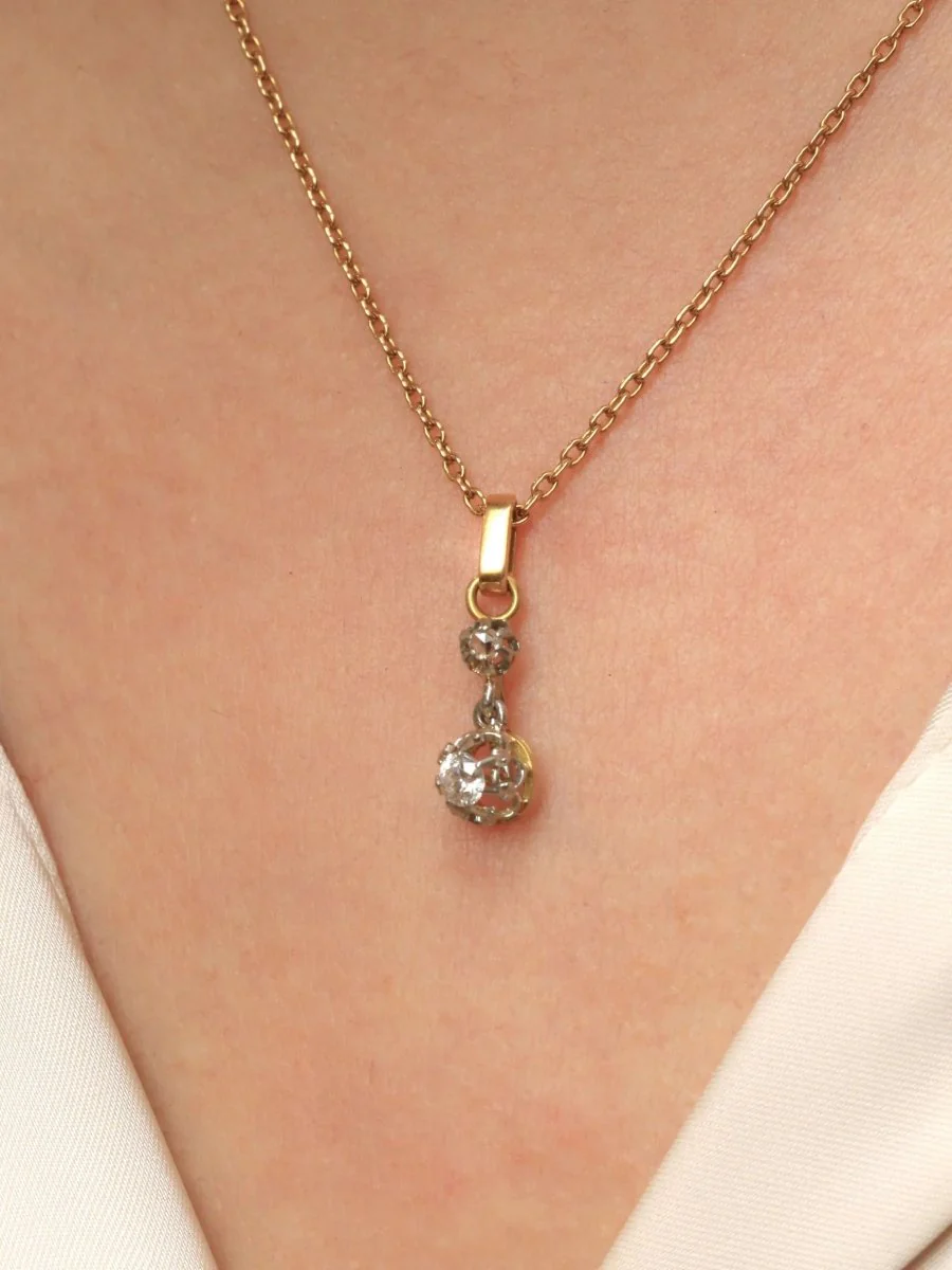 Pendentif ancien diamants 0,15 ct - Image 2