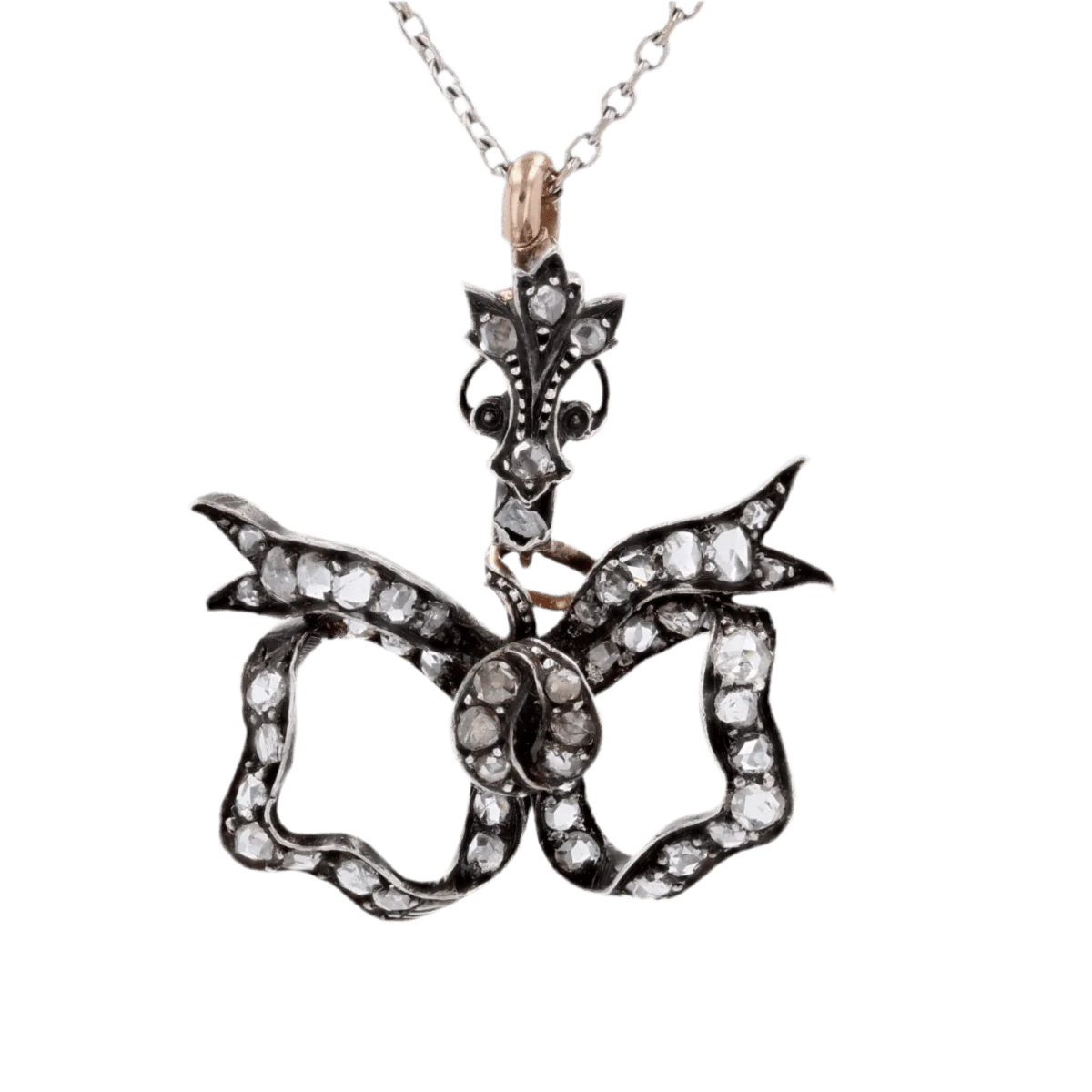Pendentif en or rose, argent et diamants - Image 3