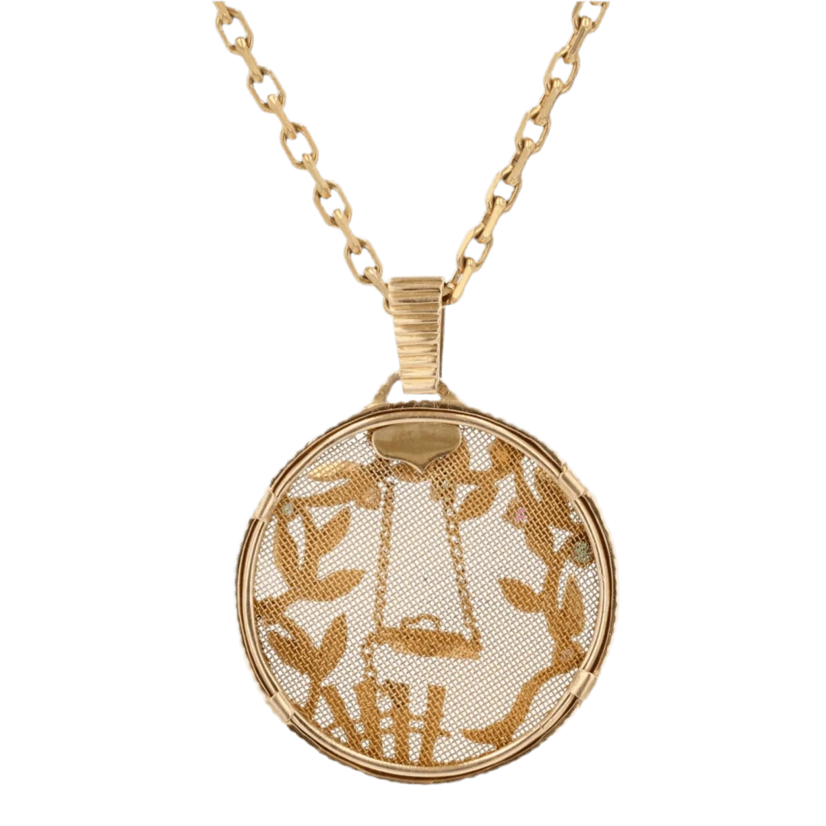 Pendentif en or jaune et émeraudes - Image 4