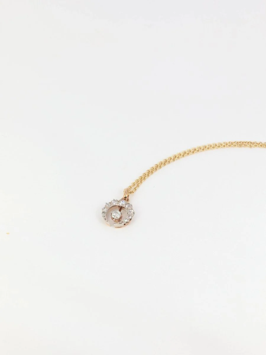 Pendentif ancien lune en or, argent et diamants - Fin du XIXème siècle - Image 3