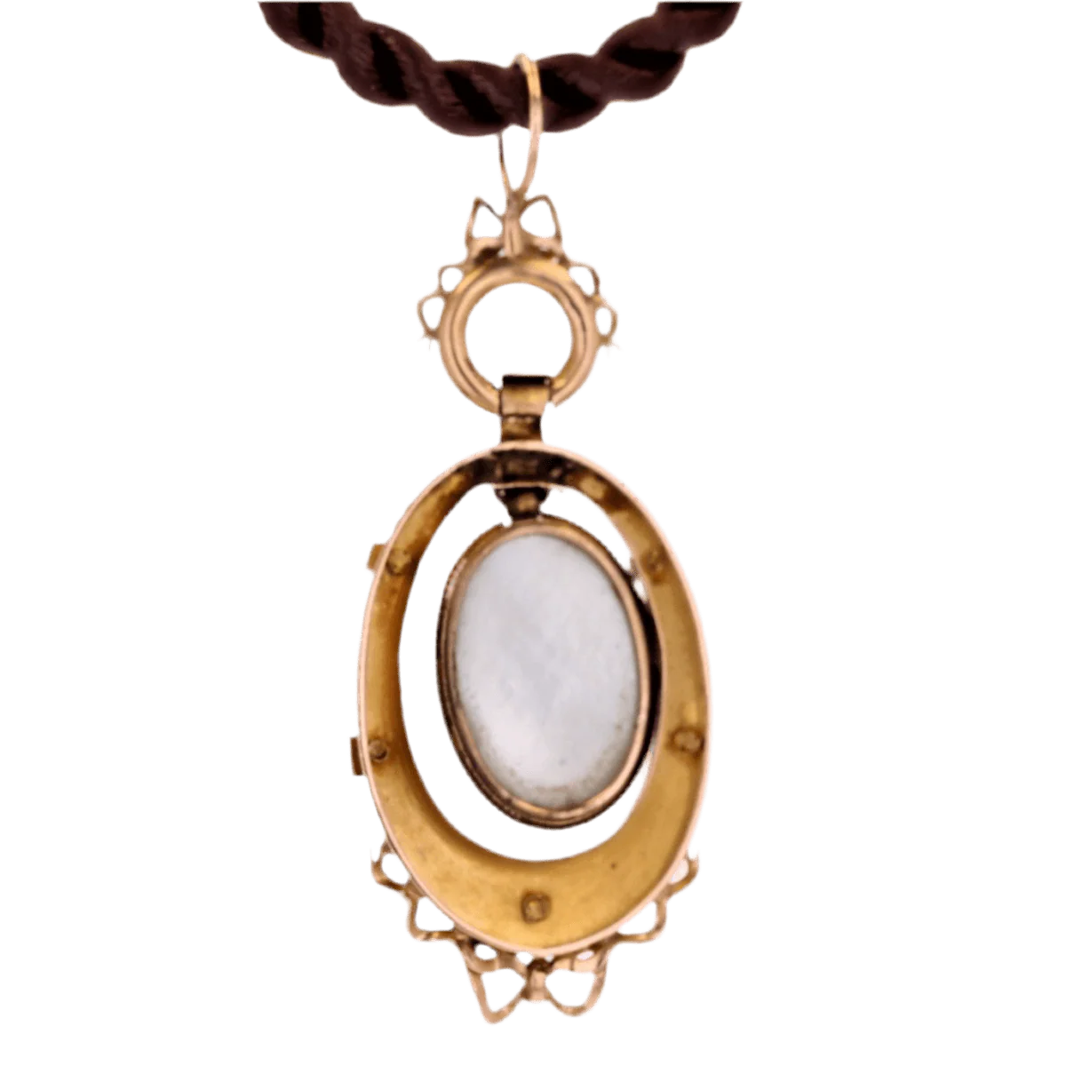 Pendentif en or rose, nacre et perles - Image 4