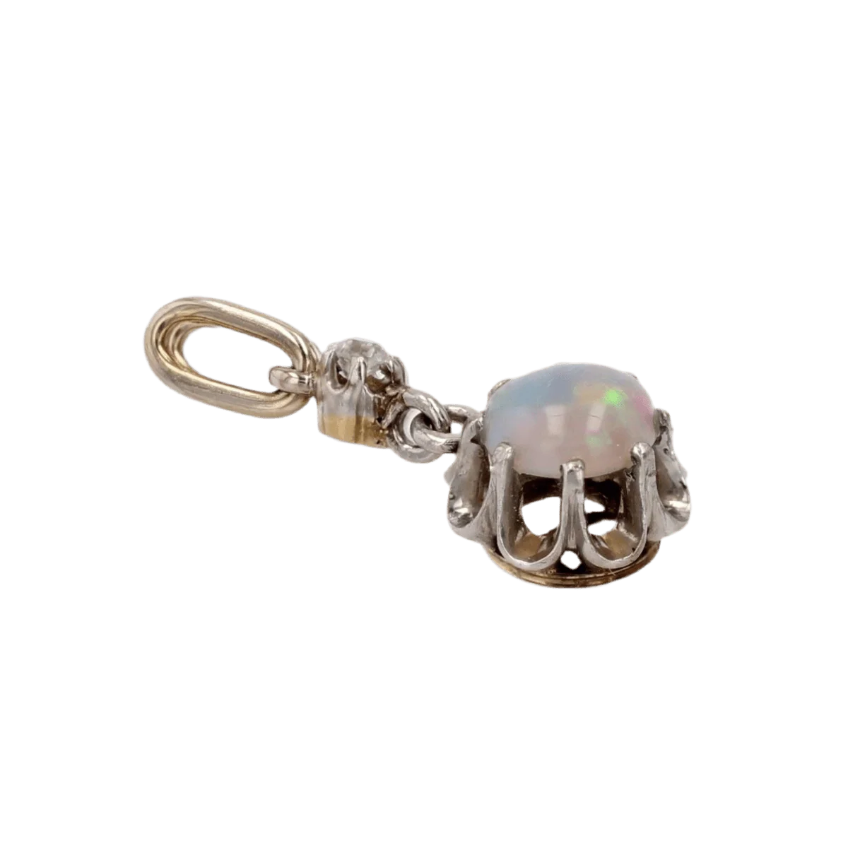 Pendentif en or jaune, platine, opale et diamant - Image 3