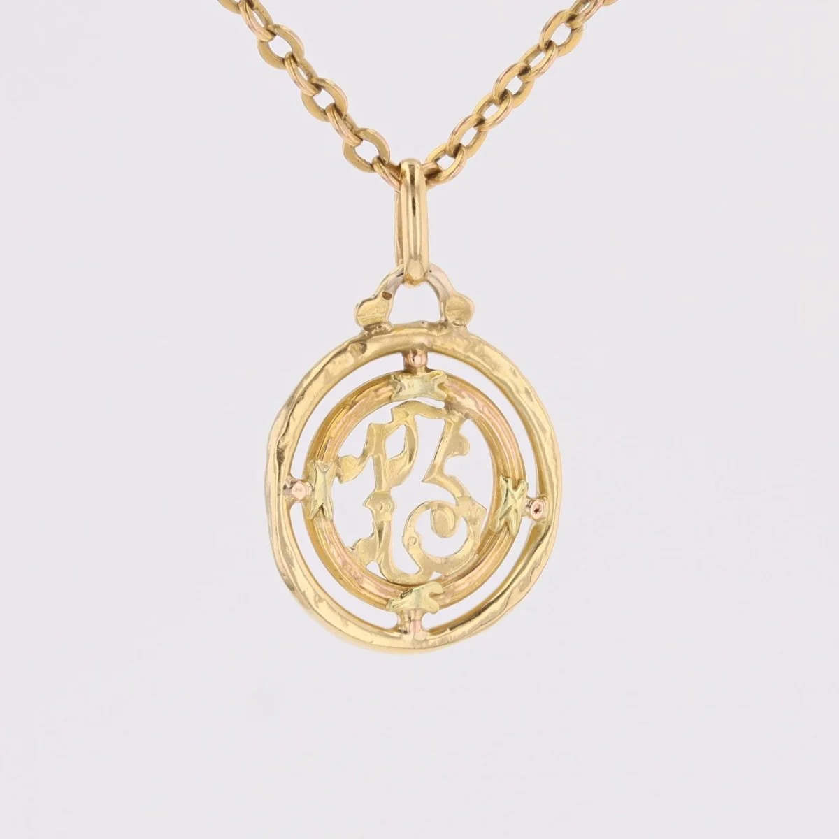 Pendentif ancien en or jaune et or vert - Image 5