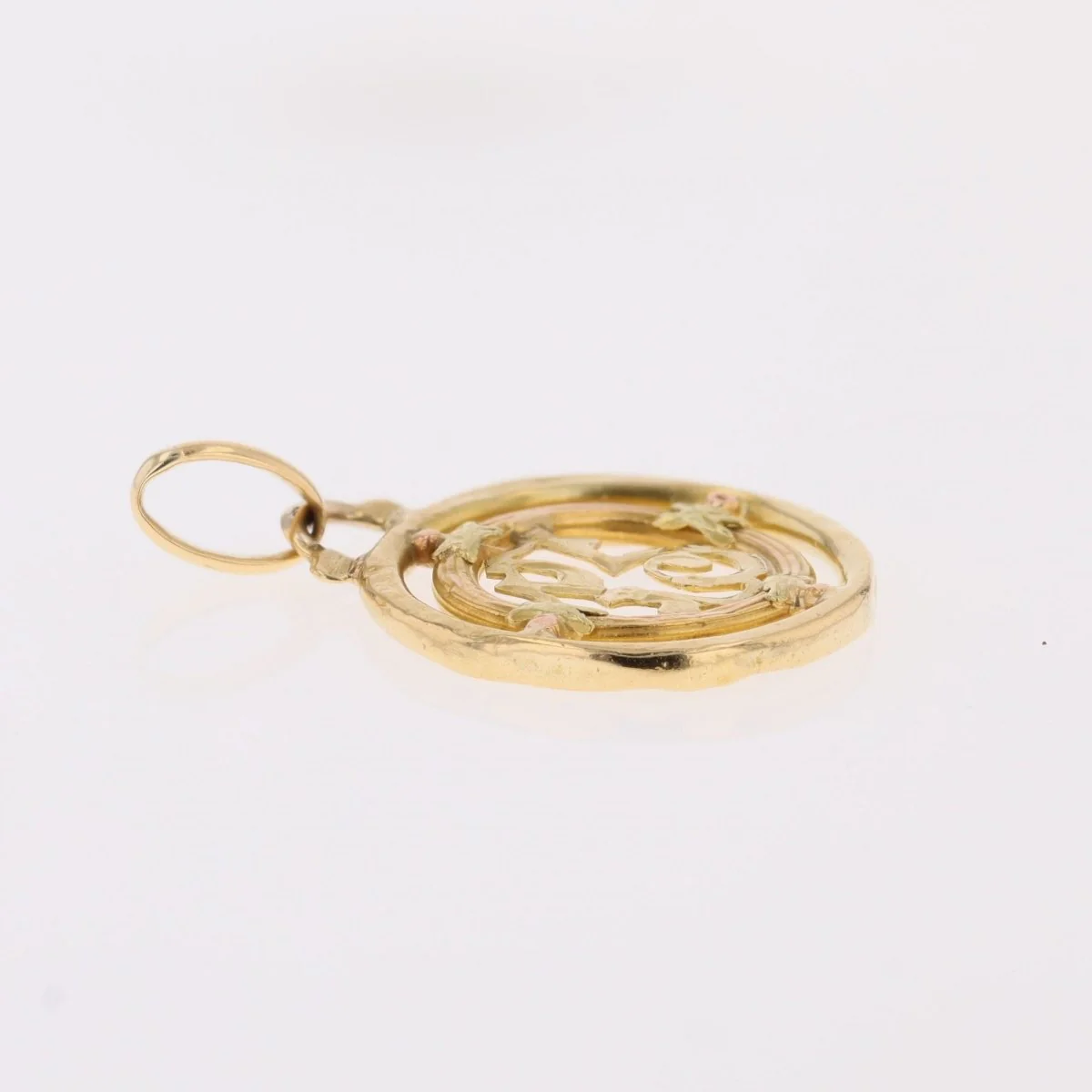 Pendentif ancien en or jaune et or vert - Image 8