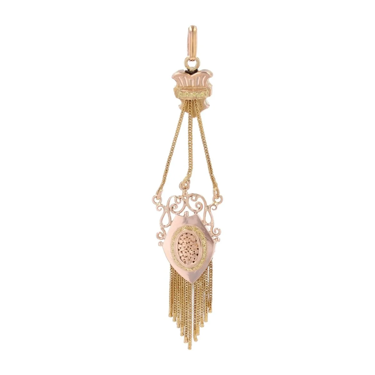 Pendentif en or jaune, or rose et or vert