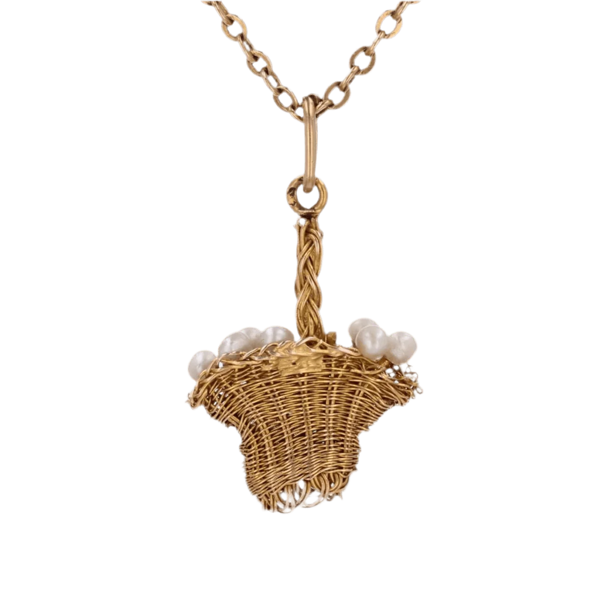 Pendentif en or jaune et perles - Image 5