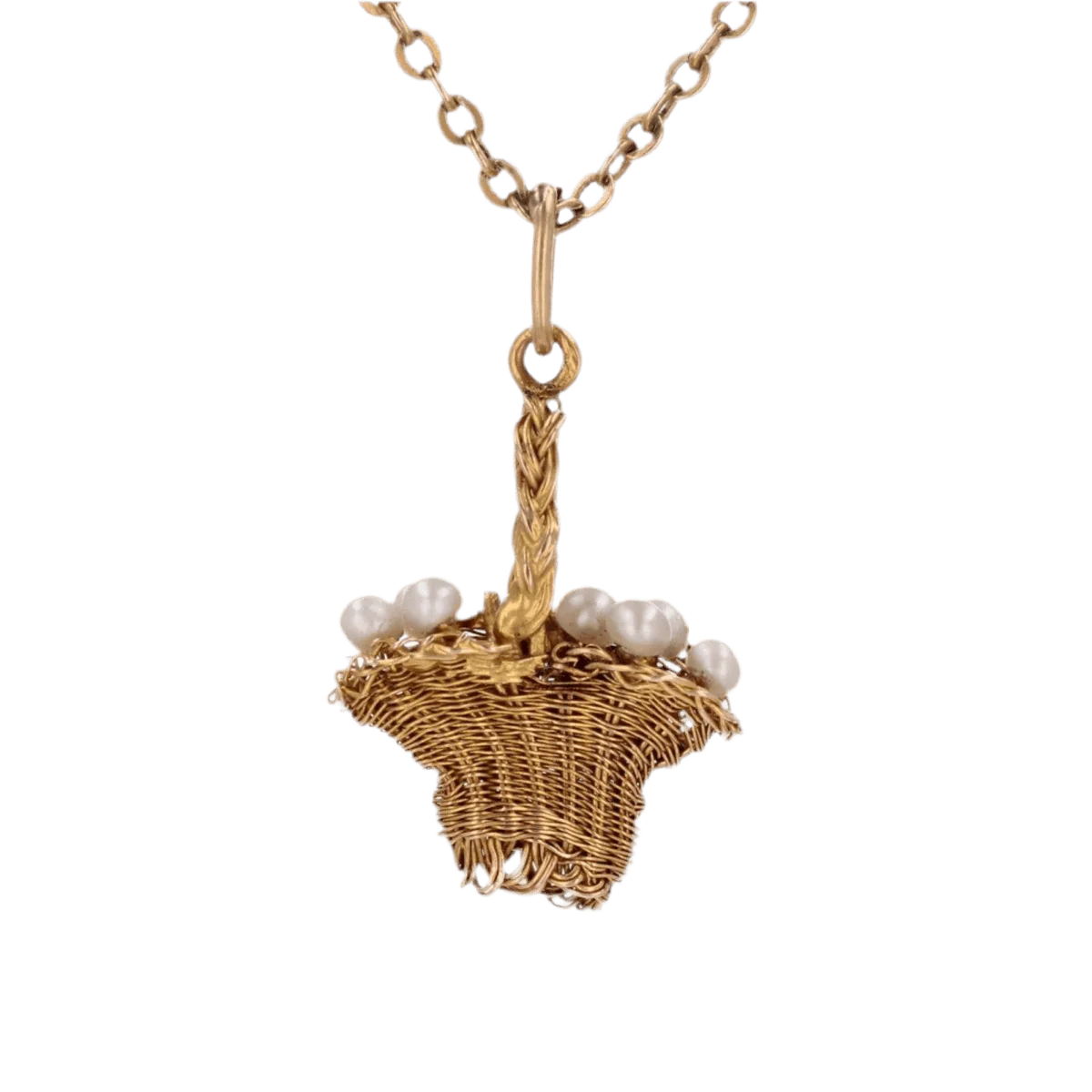 Pendentif en or jaune et perles - Image 6