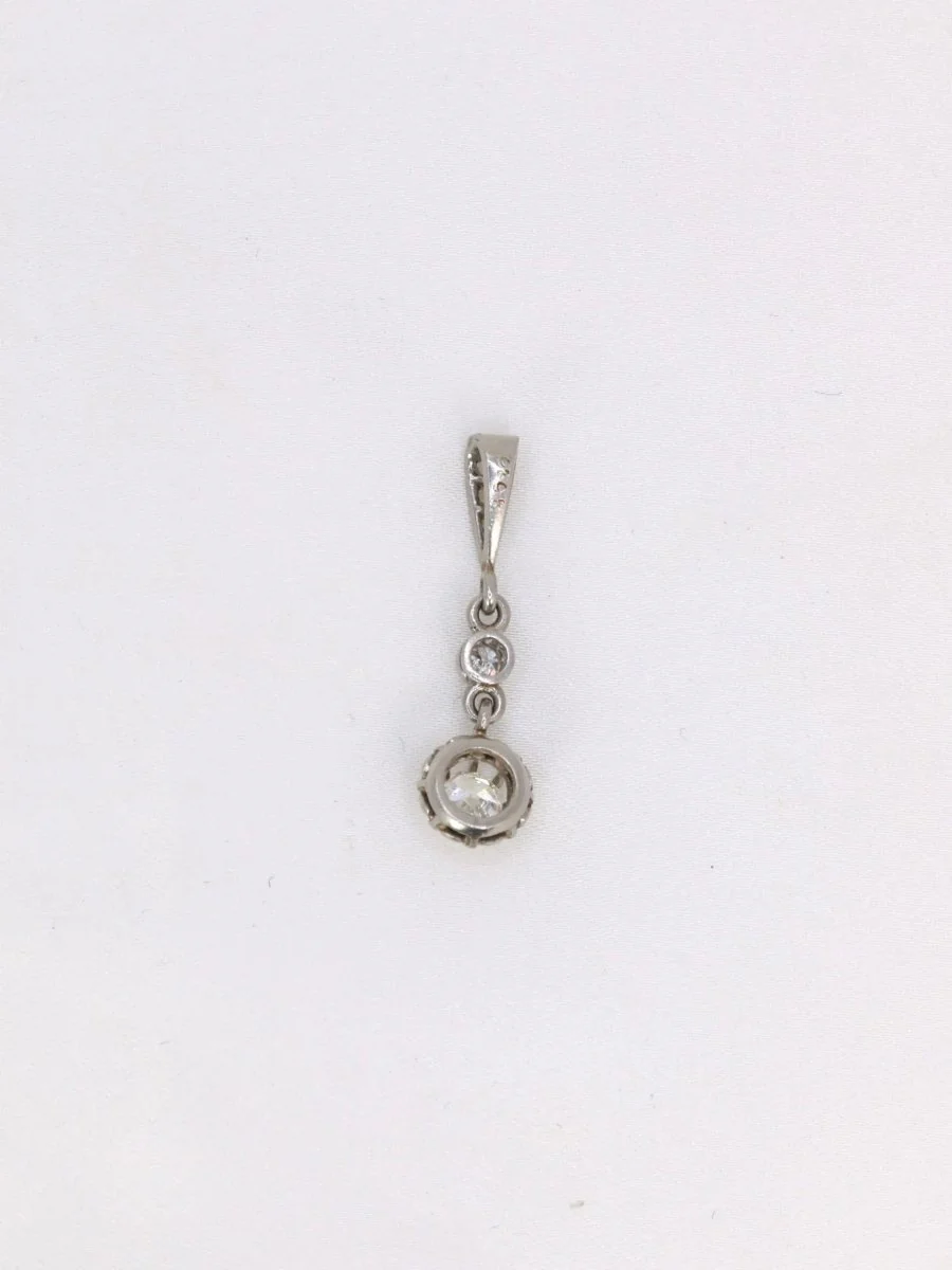 Pendentif ancien platine diamants 0,34 ct - Image 3