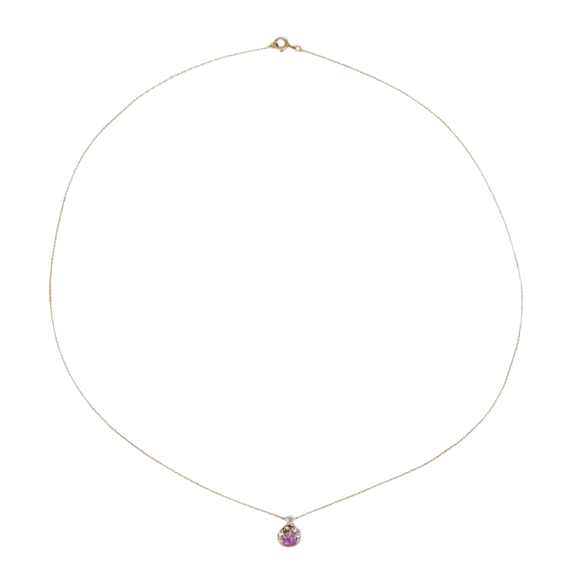 Collier Pendentif en or jaune, saphir et diamant - Image 3
