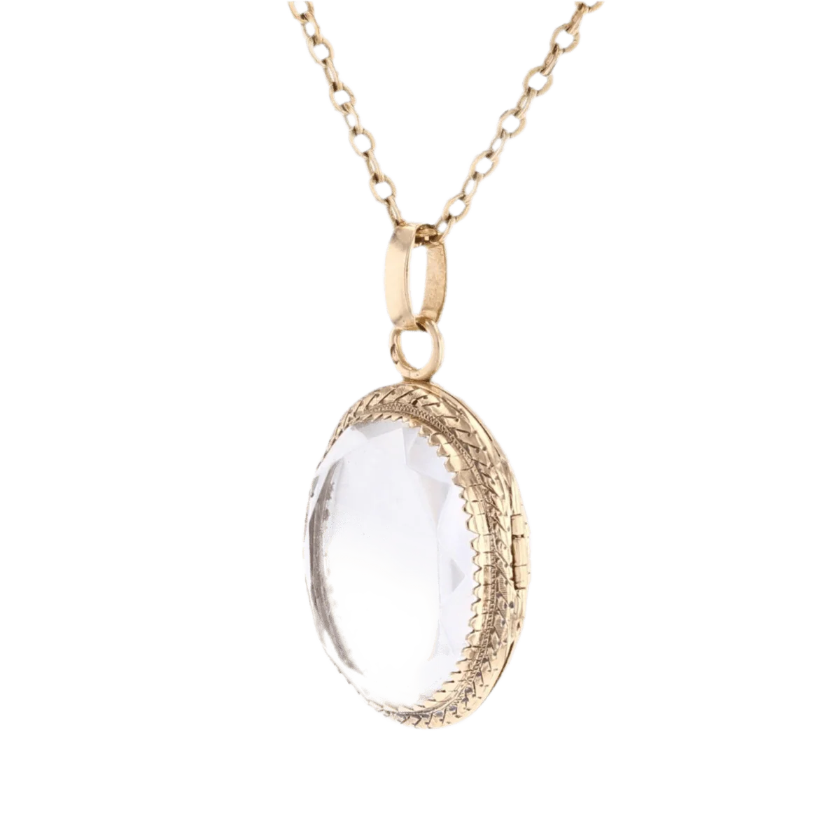 Pendentif en or jaune et cristal de roche - Image 3