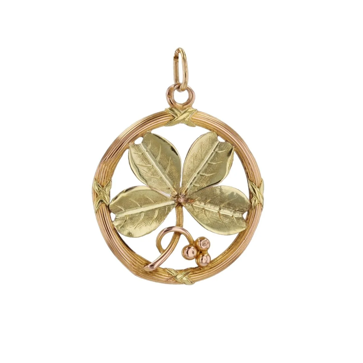 Pendentif en or jaune, or rose et or vert