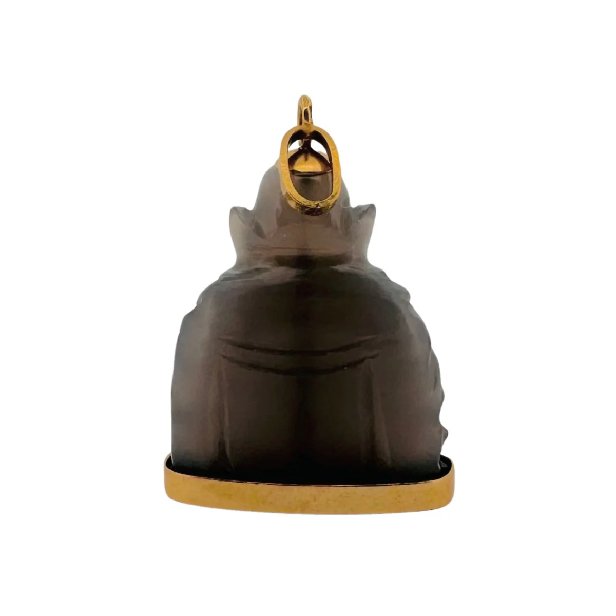 Pendentif Bouddha en quartz fumé, la monture en or jaune - Image 2