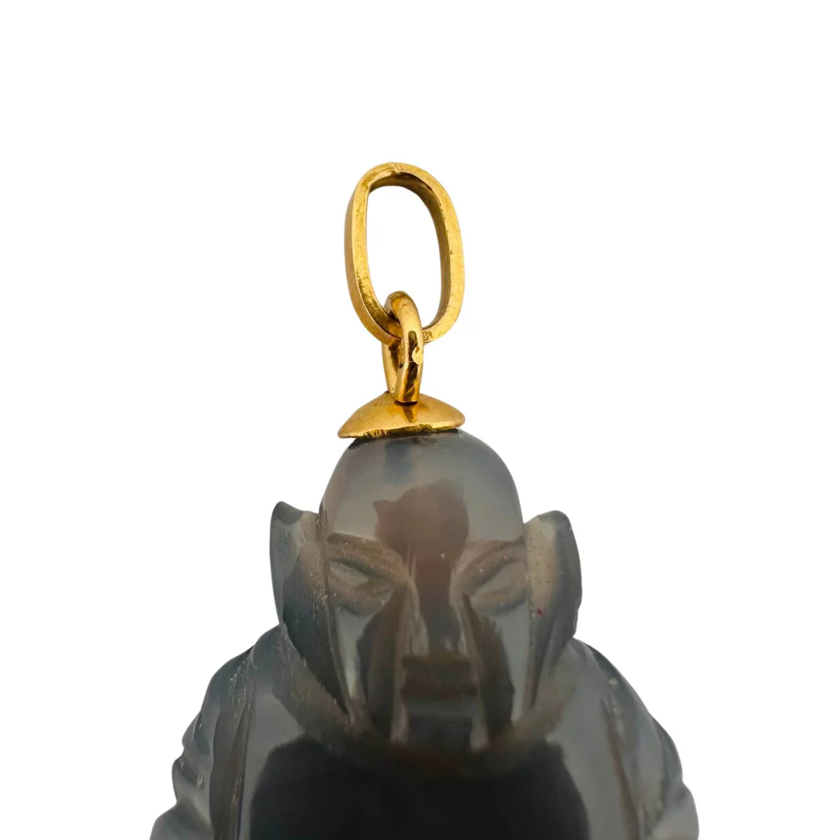 Pendentif Bouddha en quartz fumé, la monture en or jaune - Image 3