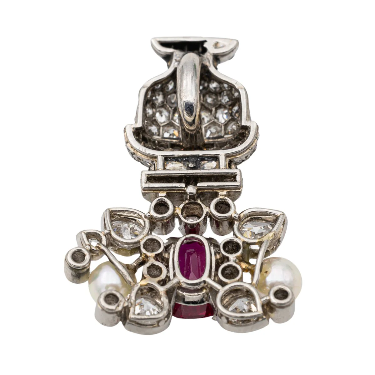 Pendentif Bouquet Platine Rubis - Image 2