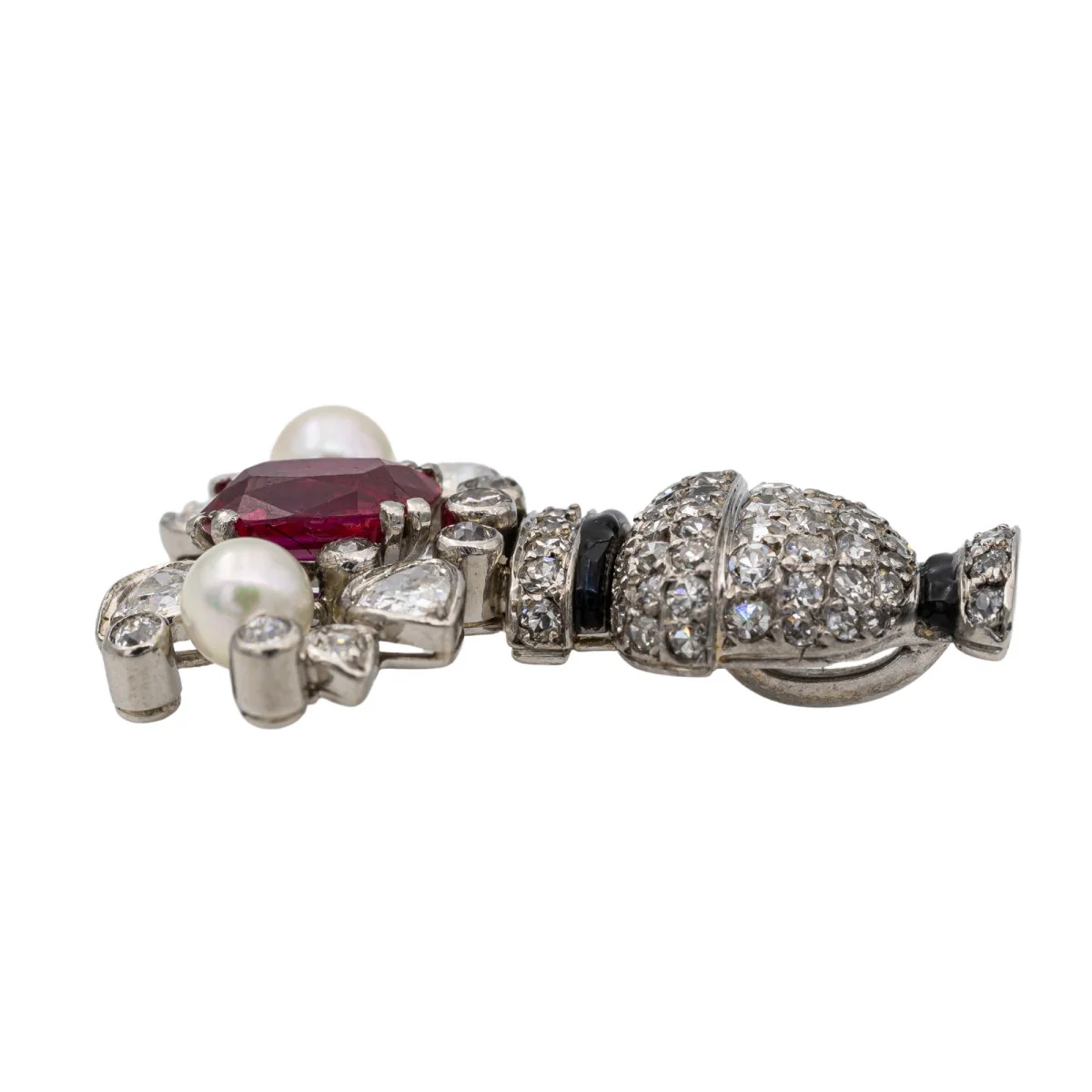 Pendentif Bouquet Platine Rubis - Image 3