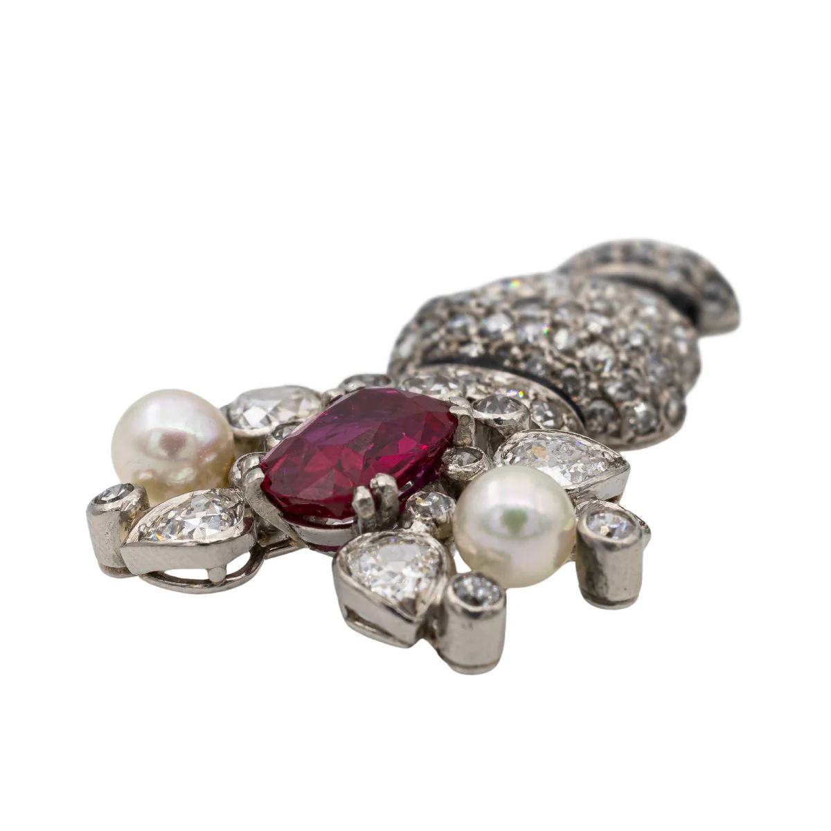 Pendentif Bouquet Platine Rubis - Image 4