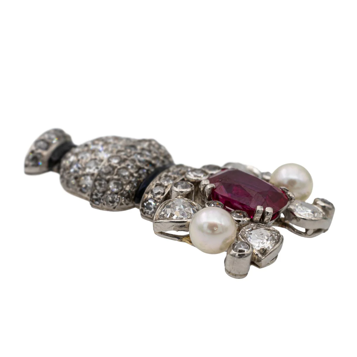 Pendentif Bouquet Platine Rubis - Image 5